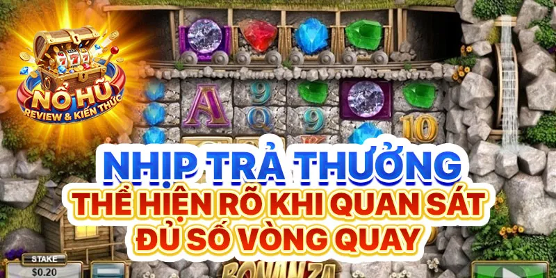 Nhịp trả thưởng thể hiện rõ khi quan sát đủ số vòng quay